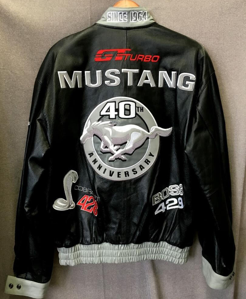 Ford Mustang 40th Anniversary Black Leather Jacket - Maker of Jacket
