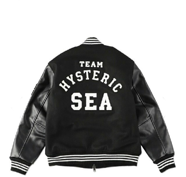 Hysteric Glamour Black Wind And Sea Varsity Jacket - Maker of Jacket