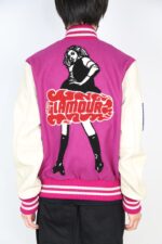 Hysteric Glamour Pink Vixen Girl Varsity Jacket