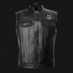 Jeep Motor Car Black Leather Vest
