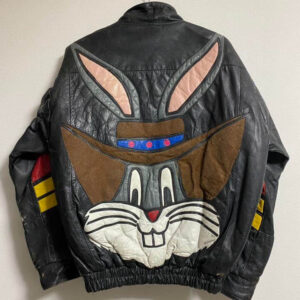 Vintage 90s Looney Tunes Chillin Bugs Bunny, Marvin and Taz Leather Jacket