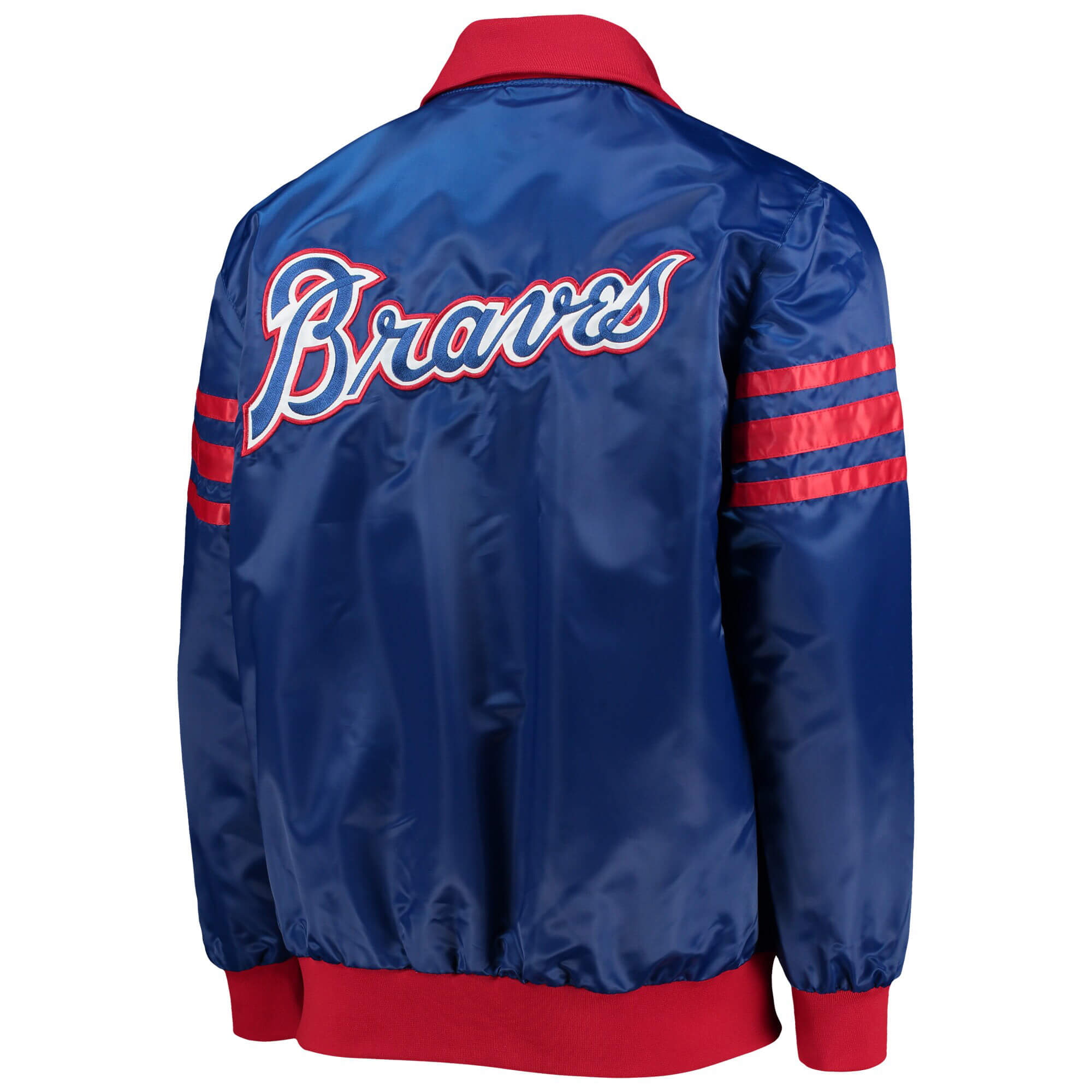 Maker of Jacket MLB Atlanta Braves Navy White Varsity