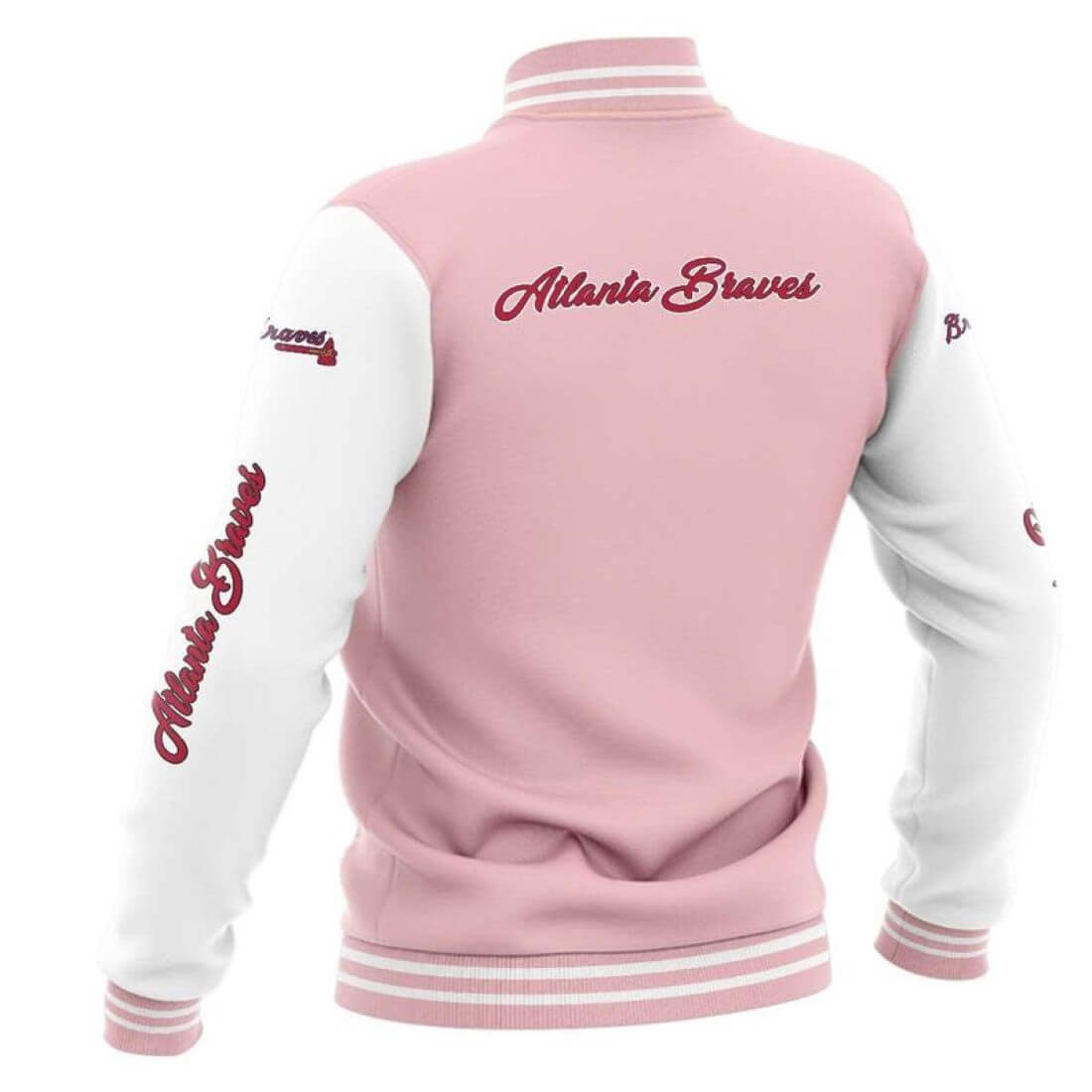 Maker of Jacket MLB Atlanta Braves Pink Baseball Varsity