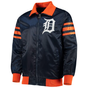 MLB Navy Detroit Tigers The Captain II Satin Jacket - Maker of Jacket