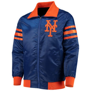 Men's Starter Royal New York Mets Midfield Satin Full-Snap Varsity Jacket