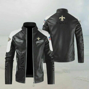 Black New Orleans Saints Varsity NFL Jacket By Spinespark