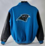 NFL Carolina Panthers Blue And Black Varsity Jacket