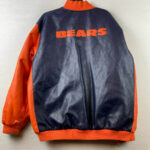 NFL Chicago Bears Navy And Orange Leather Jacket