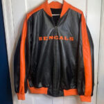 NFL Cincinnati Bengals Black And Orange Leather Jacket