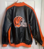 NFL Cincinnati Bengals Black And Orange Leather Jacket
