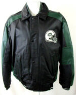 NFL NY Jets Black And Green Leather Jacket
