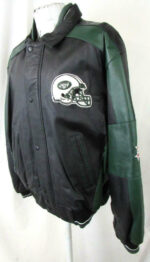 NFL NY Jets Black And Green Leather Jacket
