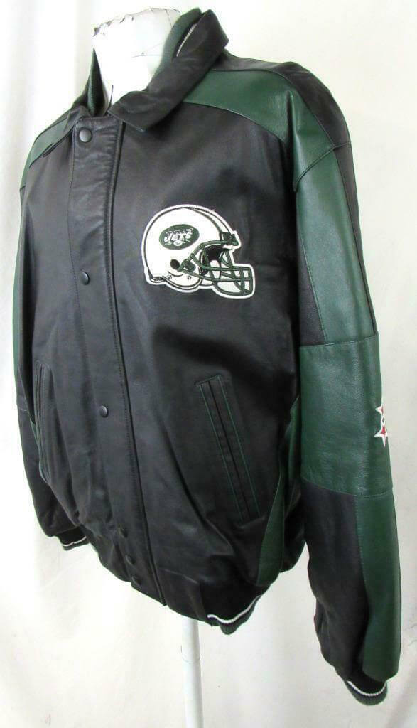 Varsity NY Jets Green and White Jacket