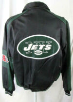 New York Jets NFL Motor Fleece Leather Jacket