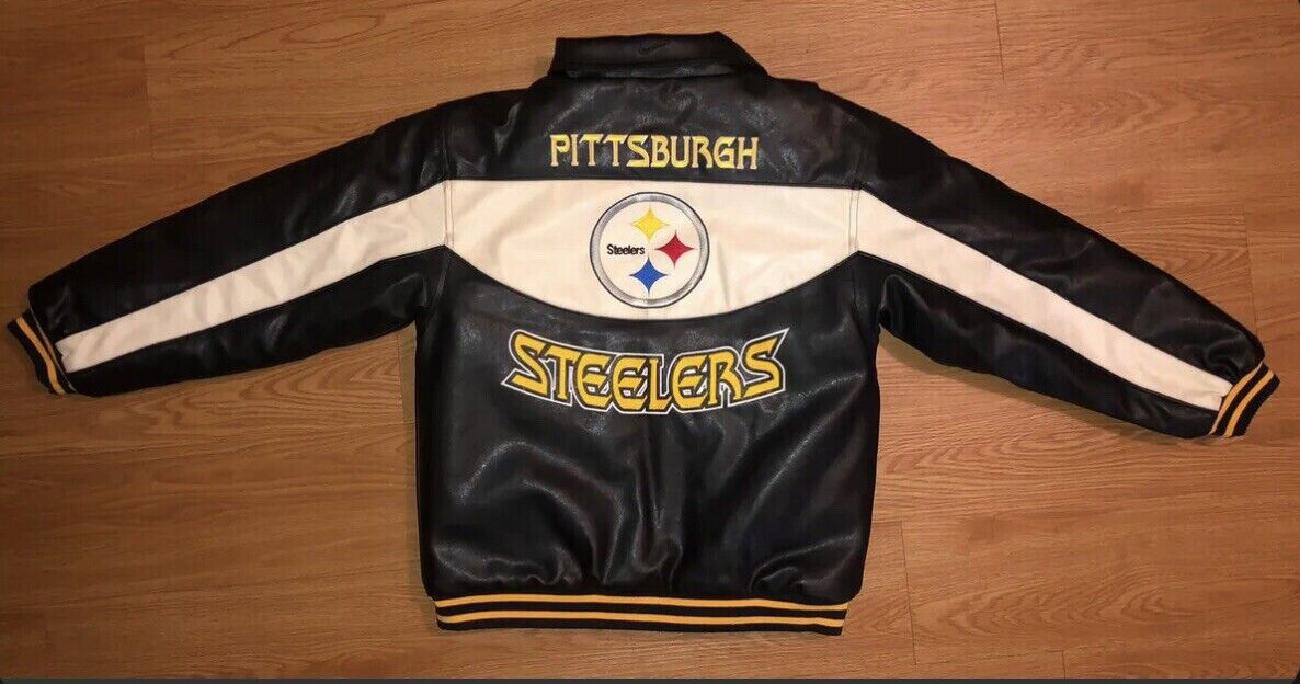 Maker of Jacket Fashion Jackets Pittsburgh Steelers NFL Leather Bomber