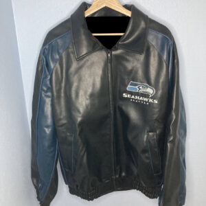 Vintage NFL Seattle Seahawks Football Leather Jacket - Maker of Jacket