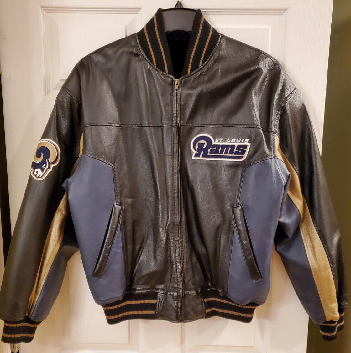 Vintage NFL G III Apparel St Louis Rams Leather Jacket Coat Size 2XL XXL