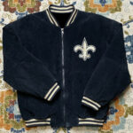 New Orleans Saints Navy Suede Leather Jacket