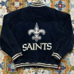 New Orleans Saints Navy Suede Leather Jacket