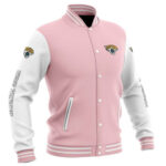 Pink NFL Jacksonville Jaguars Baseball Varsity Jacket