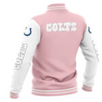 Pink White NFL Indianapolis Colts Baseball Varsity Jacket
