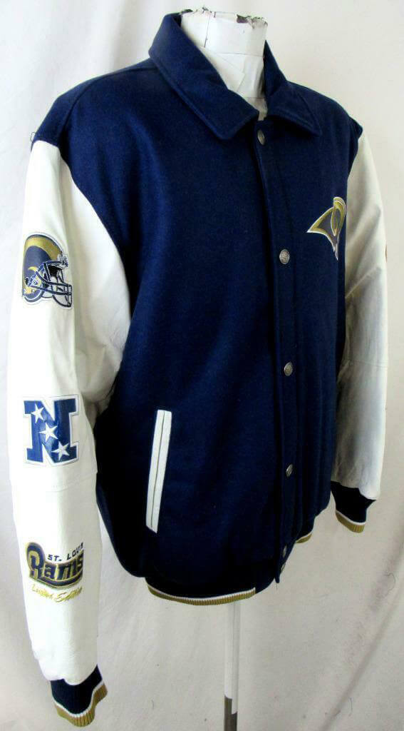 Rare Super Bowl XXXIV Rams Titans Varsity Leather Wool Jacket