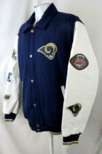 Vintage St. Louis Rams Suede Leather Varsity Jacket Size Large