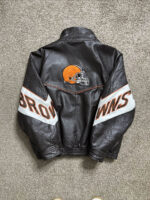 Cleveland Browns NFL Punisher Skull Leather Jacket