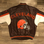 Vintage Brown G-III Cleveland Browns Leather Jacket