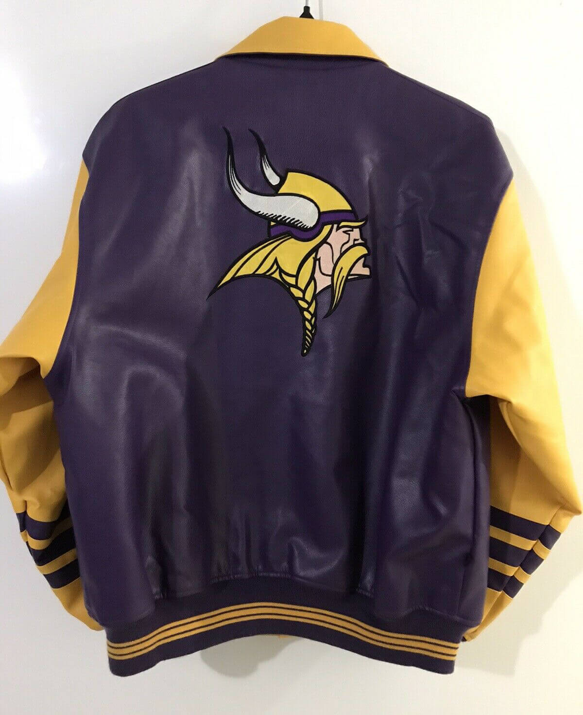 Maker of Jacket Fashion Jackets Vintage NFL Minnesota Vikings Football Leather