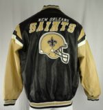 As Is Officially Licensed NFL Men's Suede Jacket New Orleans Saints / L