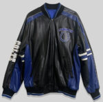 Black Blue Indianapolis Colts Football Leather Jacket