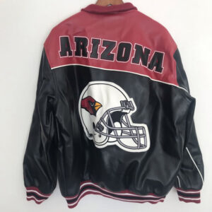 Black Red Arizona Cardinals NFL Leather Jacket