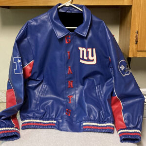 NFL New York Giants Black White Leather Bomber Jacket Gift For You -  Banantees