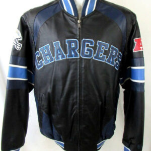 Maker of Jacket Fashion Jackets Los Angeles Chargers Color Block Black Leather