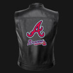 MLB Team Black Atlanta Braves Leather Vest