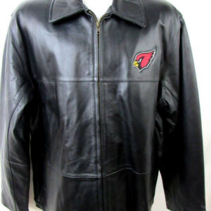 NFL Arizona Cardinals Black Leather Jacket