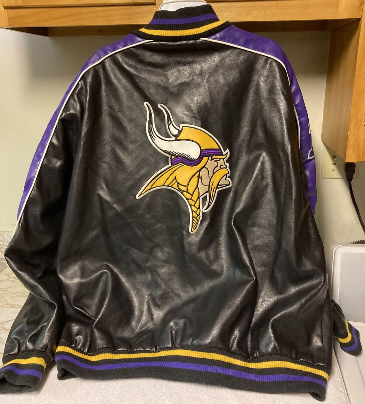 NFL Minnesota Vikings Black And Purple Leather Jacket - Maker of