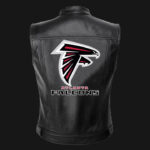 NFL Team Atlanta Falcons Black Leather Vest