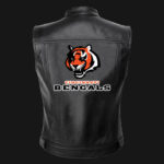 NFL Team Cincinnati Bengals Black Leather Vest