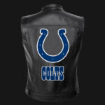 NFL Team Indianapolis Colts Black Leather Vest