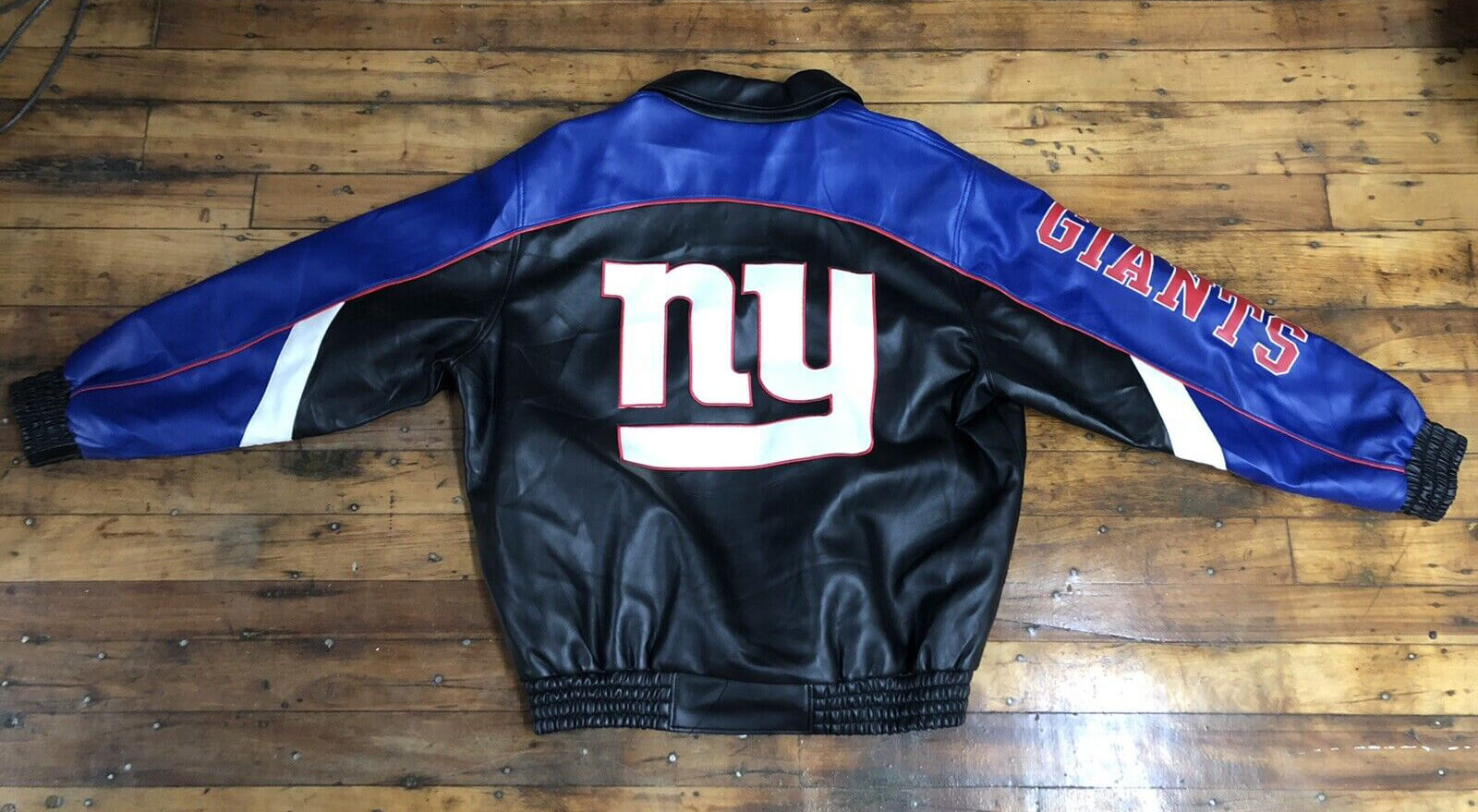 Vintage NY Giants Football Leather Jacket - Maker of Jacket