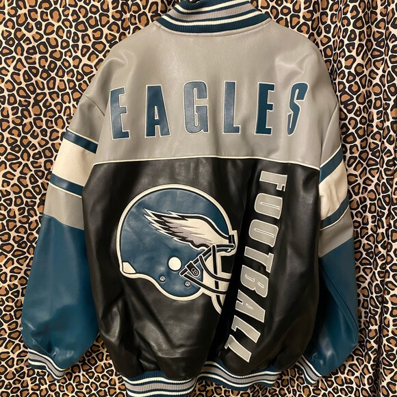 Maker of Jacket Fashion Jackets Vintage NFL Team Philadelphia Eagles Leather