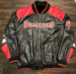 NFL Tampa Bay Buccaneers Leather Jacket Feather Neck Gift For Men And Women  - Freedomdesign