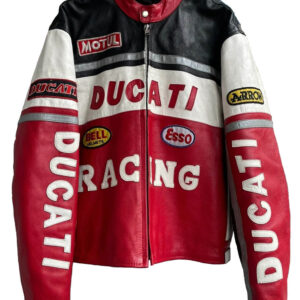 Vintage Ducati Motorcycle Racing Leather Jacket