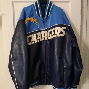 Maker of Jacket Fashion Jackets Los Angeles Chargers Color Block Black Leather