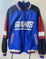 NFL NY Giants Multicolor Leather Jacket - Maker of Jacket