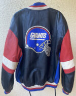 Vintage NFL NY Giants Football Leather Jacket - Maker of Jacket