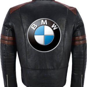 Black Brown BMW Motorcycle Racing Leather Jacket