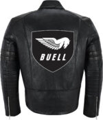 Buell Motorcycle Racing Leather Black Jacket